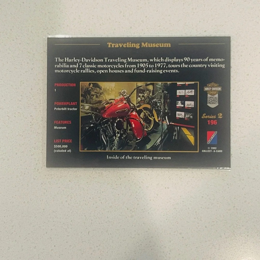1992 Harley-Davidson Series 2 Trading Card 196 Traveling Museum Collect-A-Card